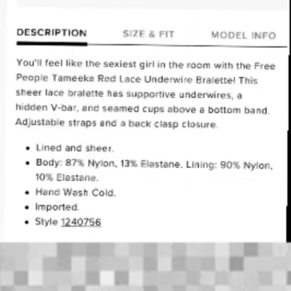 NWT Free People Tameeka Underwire Bra XS - Picture 5 of 5